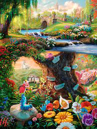 Alice in wonderland puzzle thomas kinkade. Alice In Wonderland By Thomas Kinkade Alice In Wonderland Paintings Disney Alice Alice In Wonderland