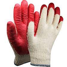 20Pairs Red Half Coated Gloves String Knit Palm Latex Dipped Nitrile Coated Work | eBay