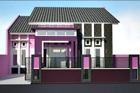 Pengecatan rumah juga bisa dilakukan dengan mengikuti desain rumah yang ada. Desain Terbaru Kombinasi Warna Cat Ungu Rumah Minimalis Tampak Depan