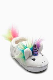 Buy White Unicorn Hard Sole Slippers Younger Girls From The Next Uk Online Shop Slippers For Girls Slippers Pink Animals