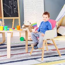 Babyjoy 3 In 1 Convertible Wooden High Chair Baby Toddler Highchair W Cushion Graybeigeyellow Pink Walmart Com Wooden High Chairs Modern High Chair Baby Chair