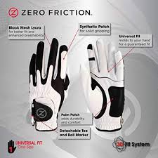 zero friction mens golf glove left hand one size white