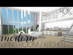 Roblox Welcome To Bloxburg Modern Living Room Kitchen 40k Youtube Tiny House Layout Modern Living Room Aesthetic Bedroom