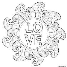 Ce dessin a été mis à la disposition des internautes le 07 février 2106. Coloriage Love Mandala Coeur Vagues Dessin Mandala A Imprimer