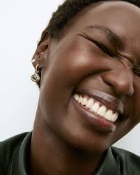 OLIVER BONAS Carley Triangular Stone Drop Earrings in Gold