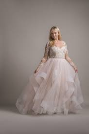 Lorelei Hayley Paige Bridal Gown Rosewater Tulle Long Sleeve Bridal Ball Gown Floral Beaded And Emb Plus Wedding Dresses Plus Size Wedding Wedding Dresses