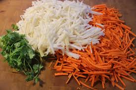 How to julienne carrots julienned vegetables are also used to add texture to a dish—think of the crunch julienned. Week 44 Knife Skills Julienned Daikon And Carrots For Banh Mi Pickles 52weeksofcooking