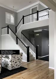 I want to start off by saying thank you to remodelaholics for having me here today, i am so excited! Https Www Blueparrotpainting Com Cms Resources Galleryinterior Updated Walls Trim Railings By Blue Grey Walls White Trim Black And White Stairs White Stairs