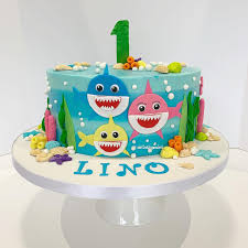 Customized 1st Birthday Baby Shark Cake Baby Shark Birthday Cake Shark Birthday Cakes Themed Birthday Cakes Birthday Cake