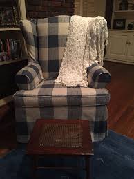 Buffalo Check Fabric On Grandmother S Wingback Chairs Wingbackchair Affordable Chair Wingback Chair Chair