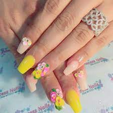 Unas geniales uñas 3d para que pruebes hoy mismo. Unas Acrilicas Amarillas Flores 3d Arte De Unas De Pies Unas Pintadas De Encaje Unas Decoradas Amarillas