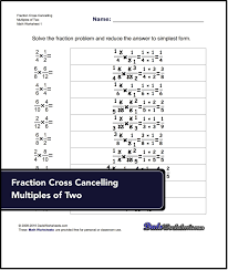 Multiplying Fractions Worksheets Fraction Multiplication With A Focus On Cross Cancelling Fractions Worksheets Math Worksheets Free Math Worksheets