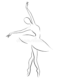 Dibujos en blanco y negro. Dibujo Blanco Y Negro De Una Bailarina De Baile Stock De Ilustracion Ilustracion De Figura Danza 138042569