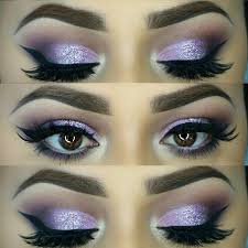 Lavender Colored Eyeshadow Night Out Look With Glitter Smokey Eye Makeup Look Glitter Makeup Looks Eye Makeup