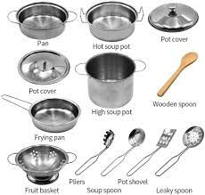 Check spelling or type a new query. Buy Kids Kitchen Pretend Play Toys Cooking Set With Stainless Steel Cookware Pots And Pans Set Cooking Utensils Apron Chef Hat And Cutting Vegetables Play Cooking Set Toddlers Children Boys Girls Online In Germany B08gphg4dd