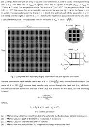 a heat sink with an array of square cro