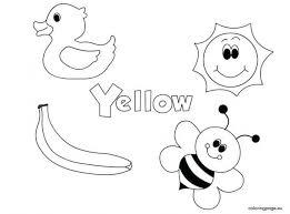 Color Yellow Worksheets For Kindergarten In 2020 Preschool Colors Preschool Coloring Pages Preschool Designs