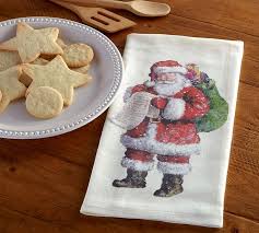 nostalgic santa kitchen towel pottery