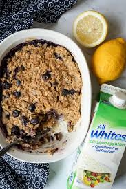 Make Ahead Blueberry Lemon Oatmeal Bake With Allwhites 100 Liquid Egg Whites Sweet And Strong