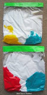 Check out this great list of genius colour sorting activities! How To Make Shaving Cream Color Mixing Sensory Bag For Toddlers