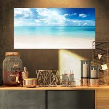 Cutting board is recommended, not designed for cutting directly on the surface side display / storage shelves. Sand Of Beach In Blue Caribbean Sea Modern Seascape Canvas Artwork Print Overstock 12219139