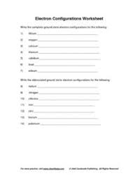Details of using the periodic table as a guide for determining electron configurations can be found on the ch301 website. Electron Configuration Lesson Plans Worksheets Lesson Planet