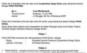 Template kontrak kerja freelance writer. Kontrak Kerja Freelance Desain