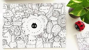 Once you color in this background, you could draw in some colorful butterflies and birds for some fun extra background details. Doodle Coloring Book Kawaii Coloring Pages Inktober Doodles In 2021 Doodle Coloring Coloring Books Doodle Books