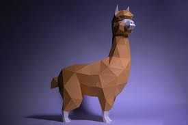 Alpaca Lama Paper Craft Digital Template Origami Pdf Etsy Paper Crafts Paper Sculpture Paper Animals