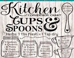 Mason Jar Kitchen Conversion Chart Or Spoon Cup Utensil Labels Conversion Chart Kitchen Kitchen Conversion Conversion Chart