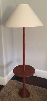 Vtg Danish Turned Teak Floor Lamp Mid Century Modern Sculptural Built In Table Mid Century Modern Floor Lamps Teak Flooring Floor Lamp