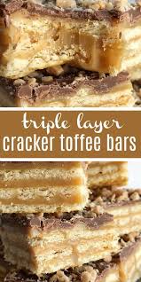 Triple Layer Cracker Toffee Bars Toffee Recipe Caramel Recipe Cracker Toffee These Easy Caramel Choco Toffee Recipe Toffee Dessert Dessert Bar Recipe
