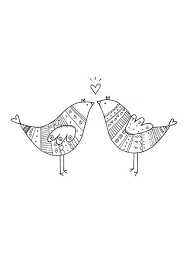 A4 Arte Stampa Amore Uccelli Penna Disegno Di Printsbystellachili Stampe Di Uccelli Illustrazioni Disegni