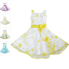 Details About Pageant 3 Layers Girls Dress Sunflower Wave Bridesmaid Kid Baby Dress Size 4 12
