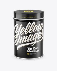Glossy Tin Can Mockup In Can Mockups On Yellow Images Object Mockups