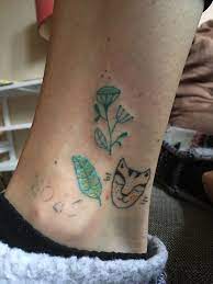 Stick And Poke Flower Tattoo The One On Top Tiger And Leaf Below Made Some Time Ago Teektura Ewa Maczynska Tattoos Tiny Tattoos Stick And Poke