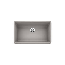 Large kitchen items such as baking sheets, pots and pans can be maneuvered easily within the super single. Blanco Precis U Super Single Undermount Sink Concrete Grey 402266 Rona