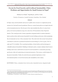 Pdf Forests For Food Security And Livelihood Sustainability Policy Problems And Opportunities For Small Farmers In Nepal