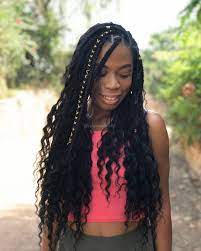 Boxbraids Box Braids Goddessboxbraids Goddess Boxbraids Curlyboxbraids Curly Box Braids Triangl Creative Hairstyles Braided Hairstyles Triangle Part Braids