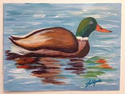 Mallard Duck By Deanna Lewis Vandezande A Vll Academy Tutorial Primitive Folk Art Painting Bird Art