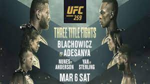 Ufc 259 could be the best card of 2021, here's everything you need to know. Ufc 259 Jan Blachowicz Vs Israel Adesanya Date Fight Time Odds Tv Channel And Live Stream Dazn News India