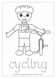 Choose your favorite coloring page and color it in bright colors. Cycling Colouring Pages