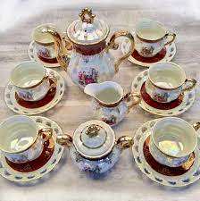 Exquisite Adults Tea Set Vintage Shibata China With Tea Pot 17 Piece Tea Set Bone China Tea Set Tea Sets Vintage Bone China Tea Set Tea Pots