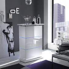 La texture fine du mdf (medium density fiberboard) en fait un matériau esthétique et résistant, par. Bar De Salon Blanc Laque Design Luna Avec Eclairage Cdiscount Maison