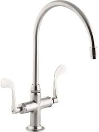 I bought a cheap moen faucet for my powder room and the finish on it is excellent and very easy to wipe off. Kohler K 8762 Vs Stainless Steel Essex Two Handle Single Hole Kitchen Faucet Sink Faucets Brushed Nickel Kitchen Faucet Kitchen Sink Faucets