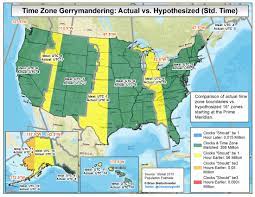 U S Time Zone Gerrymandering Time Zone Map Time Zones Infographic Map