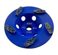 4.5" PCD Grinding Wheel for Epoxy, Glue, Mastic and Paint, 5 Crushed Chip  PCD Segments, 5/8"-11 Threaded Arbor