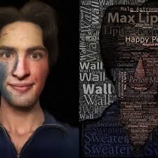 An early word cloud created in 1991 by Heidi Paris for the book Tausend... 