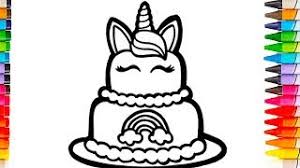 More images for sketsa gambar kue unicorn » Menggambar Dan Mewarnai Kue Ulang Tahun Unicorn Warna Warni Untuk Anak Anak Youtube