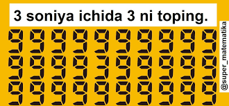 Sizning aqlingizni charxlovchi ajoyib uzbekcha uyin. Super Matematika Telegram